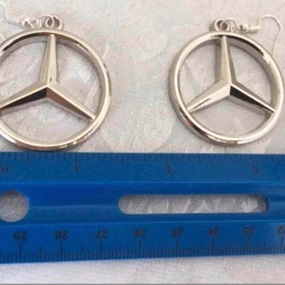 Benz Car Logo Hook Earrings